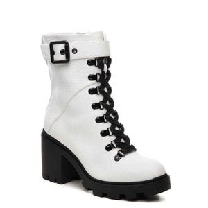 Womens Valera Combat Boots Moto lace up size 10